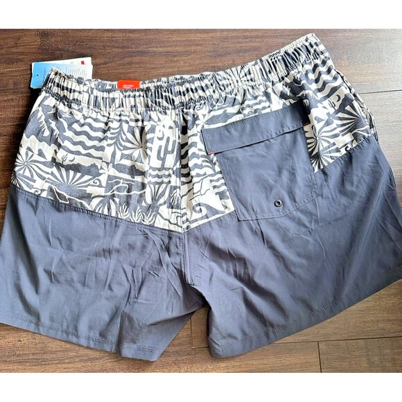 SAXX Men's Oh Buoy 2N1 Half Print Volley 5" Swim Shorts Gray Off White 2XL - Picture 10 of 13